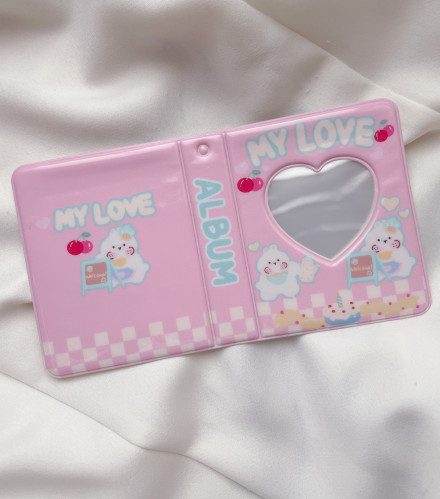 البوم فوتوكارد وردي My love collect book album