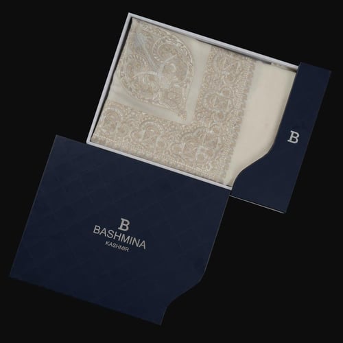شال باشمينا ملكي فاخرصوف كشميري 100% - بتصميم السي...