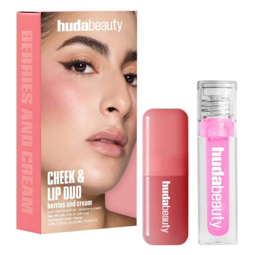 هدى بيوتي مجموعة ثنائية للخدود والشفاه Strawberry Cream BL + Juicy Goji L.O