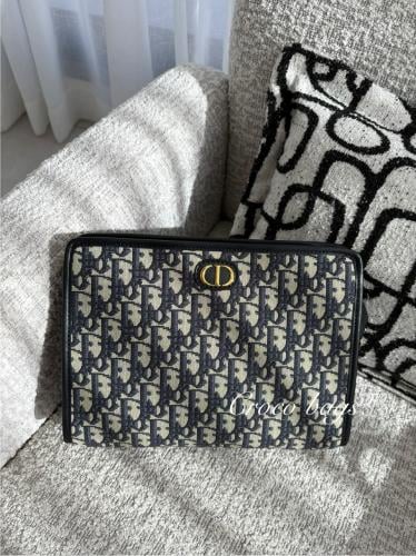 ‏D Oblique Pouch - dark navy blue