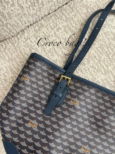 F tote bag small size- navy blue