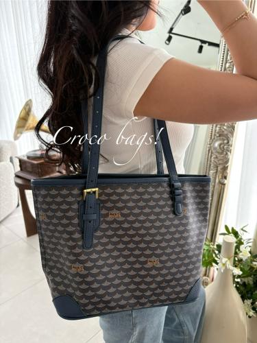 F tote bag small size- navy blue