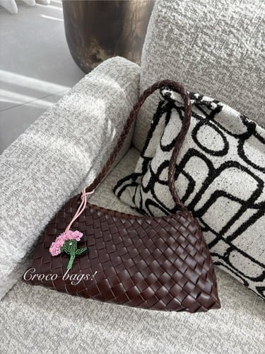 Wavy tote bag small size- coffee