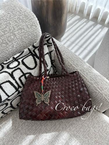 Wavy tote bag medium size - coffee