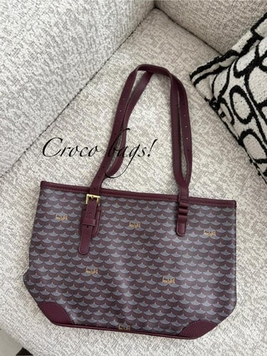 F tote bag small size- Burgundy
