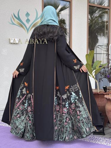 عباية كريب سبيشل مع شك بالخيوط وترتر ،القصة استريت