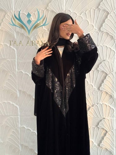 عباية مخمل تطريز كمبيوتر وترتر ، القصة استريت