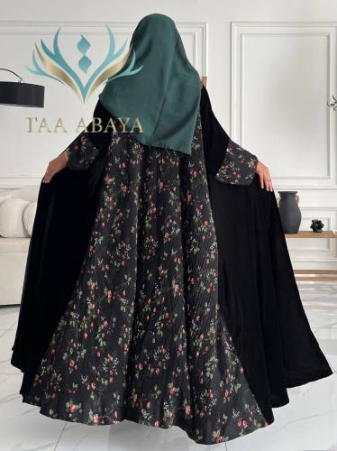 عباية مخمل مع ستريتش القصة استريت