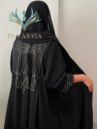 Special crepe abaya with computer embroidery, Al Qessa Street