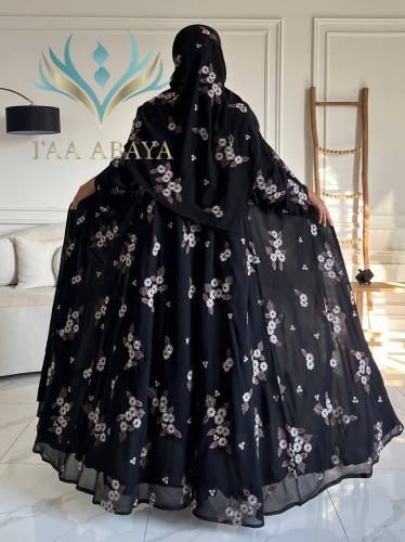 عباية شيفون مبطن تطريز كمبيوتر ، القصة استريت