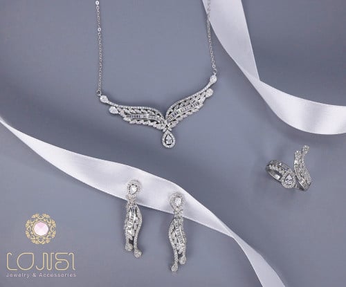 طقم فضة ناعم عيار 925