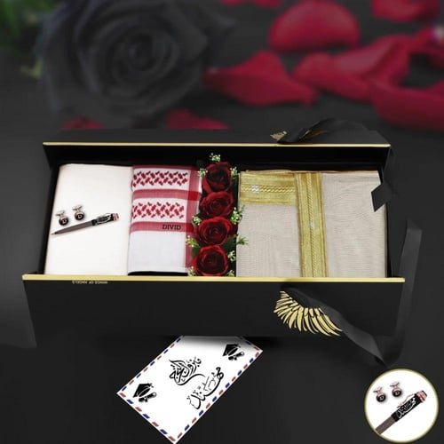 هدايا رجالية فخمة | بوكس ملكي متكامل (شماغ ومشلح)...