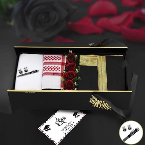 هدايا رجالية فخمة | بوكس ملكي متكامل (شماغ ومشلح)...