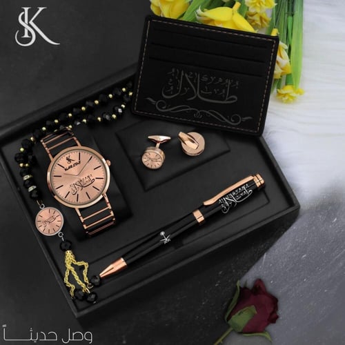 أطقم ساعات رجالية راقية مع إكسسوارات أنيقة باسمك أ...