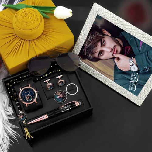 اطقم هدايا ساعات رجالية فخمة بتصميم عصري مع امكاني...