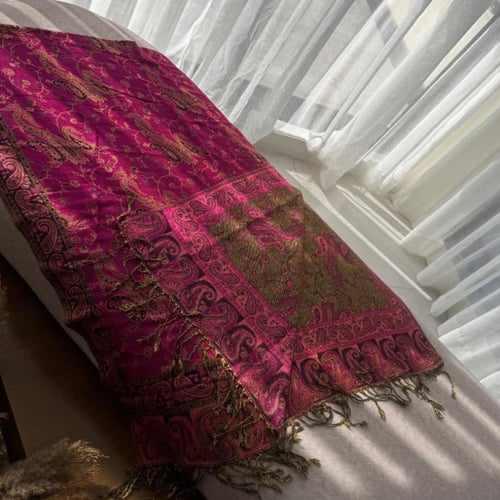 Ksh7 شال كشميري يلبس عالجهتين