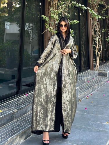 عباية حرير لامية دبل فيس