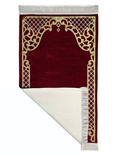 سجادة صلاة شينيل لون بوردو