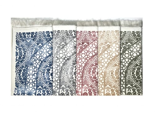 سجادة صلاة مخمل لون ابيض /زهري