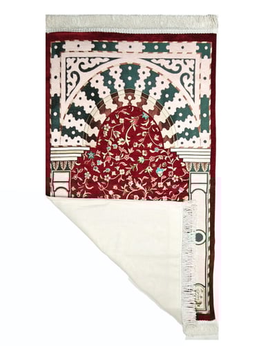 سجادة صلاة شينيل لون احمر