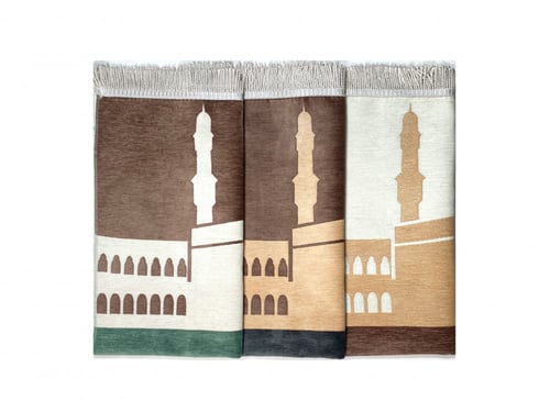 سجادة صلاة شينيل لون بيج / سكري