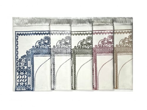 سجادة صلاة مخمل لون ابيض /زهري
