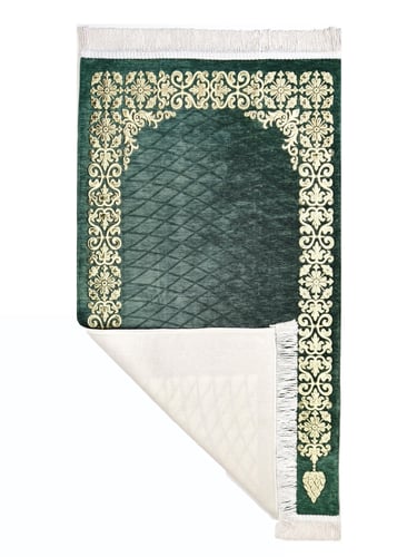 سجادة صلاة شينيل لون اخضر