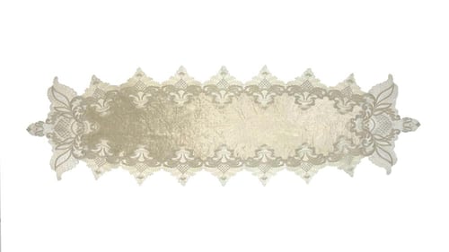 مفرش طاولة سفرة سيبيا مخمل دانتيل 10 كراسي