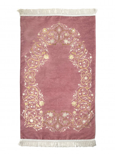 سجادة صلاة شينيل في علبة لون زهري