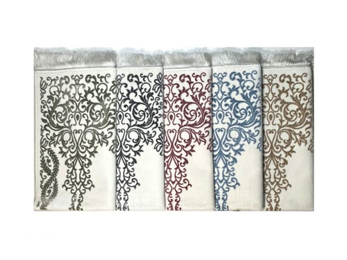 سجادة صلاة مخمل لون ابيض / بيج