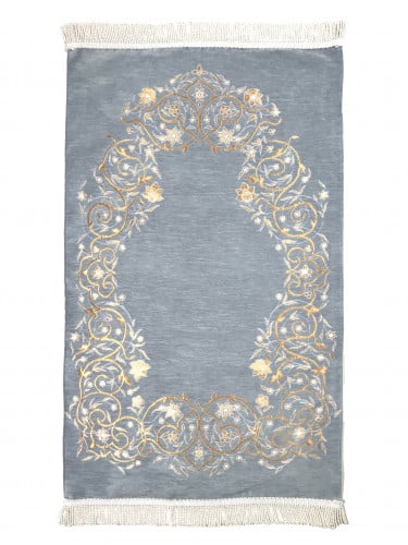 سجادة صلاة شينيل في علبة لون رمادي