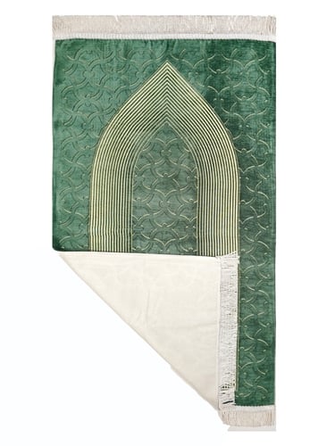 سجادة صلاة شينيل لون اخضر