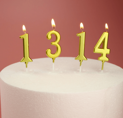 شموع أرقام ذهبي | Gold Numbers Candles