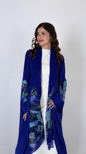 حرير ازرق سادة