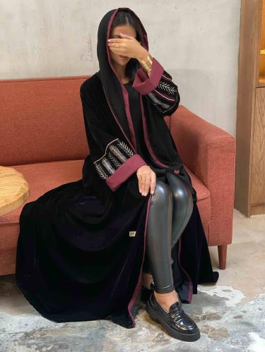 عباية شتوي قطيفة سلاسل