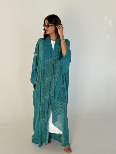 عباية الحرير التركوازي