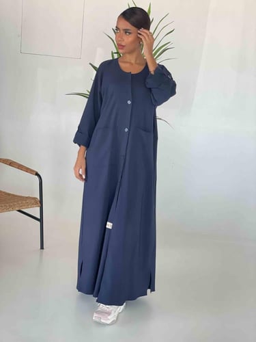 عباية كحلي بجيوب