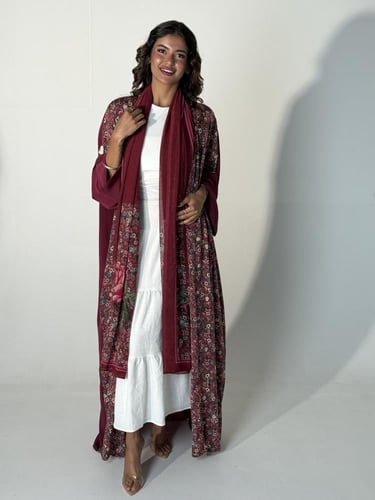 عباية الحرير الفوشي