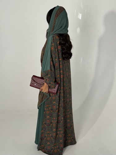 عباية الحرير الأخضر8