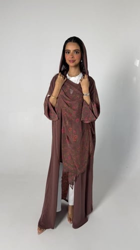 عباية حرير فلورا وردي