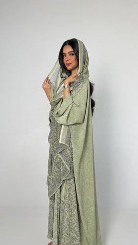 عباية حرير ديباج ماتشا