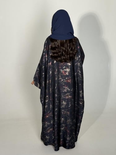 عباية الحرير بلمعه كحلي