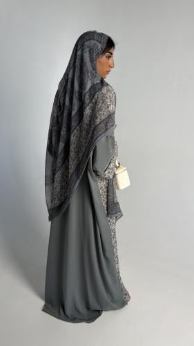 عباية حرير كالا رمادي