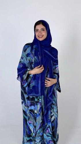 حرير ازرق أمواج