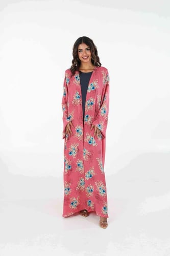 عباية الحرير وردي