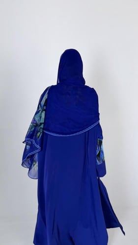 حرير ازرق سادة