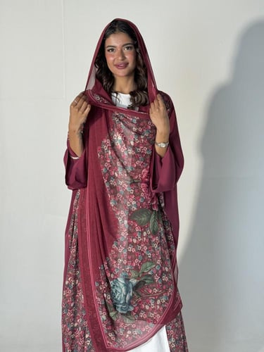 عباية الحرير الفوشي