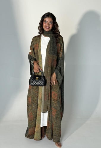 عباية الحرير الزيتي 3