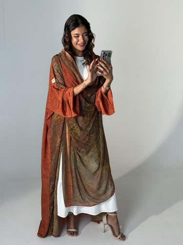 عباية الحرير البرتقالي ١