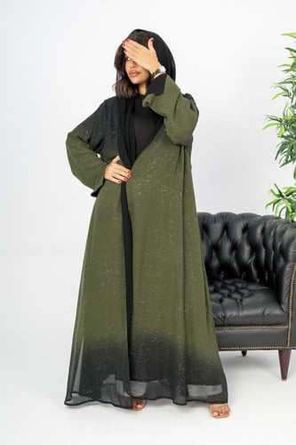 عبايه خضراء بلمعة